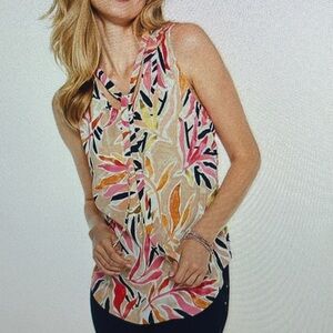 New! Nic+Zoe Sunrise Floral Tank Size Large Retail $128 NWT